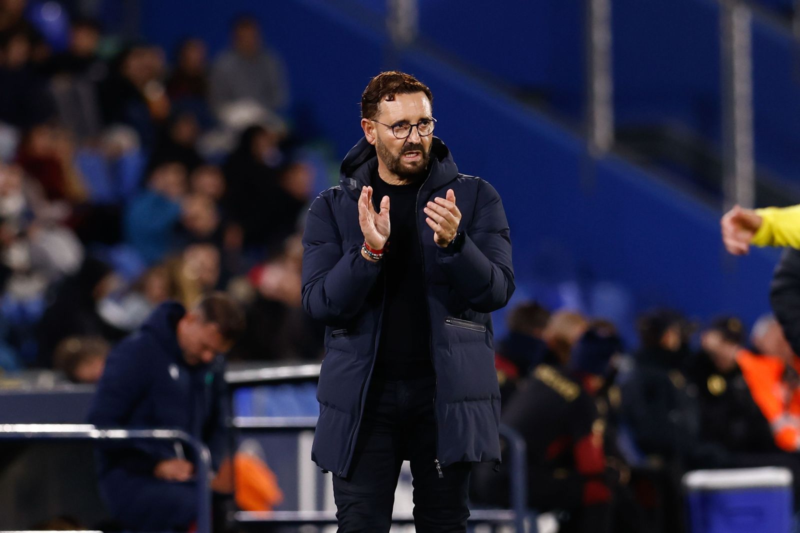 José Bordalás dirigiendo a los azulones en el encuentro contra el Cádiz