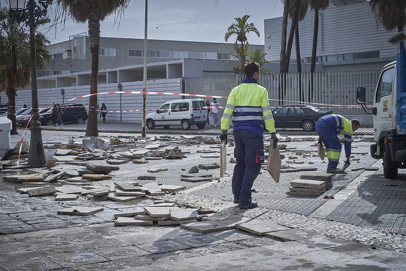 Efectos del temporal en Cádiz
