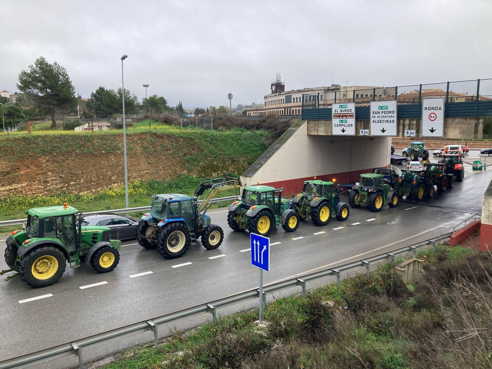 Agricultores en el entorno de los accesos a Ronda. Agricultores en el entorno de los accesos a Ronda.