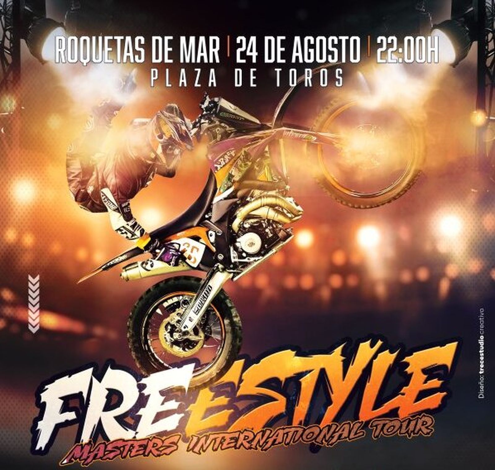 Cartel del Freestyle Masters International Tour que se celebrará en la Plaza de Toros de Roquetas de Mar.