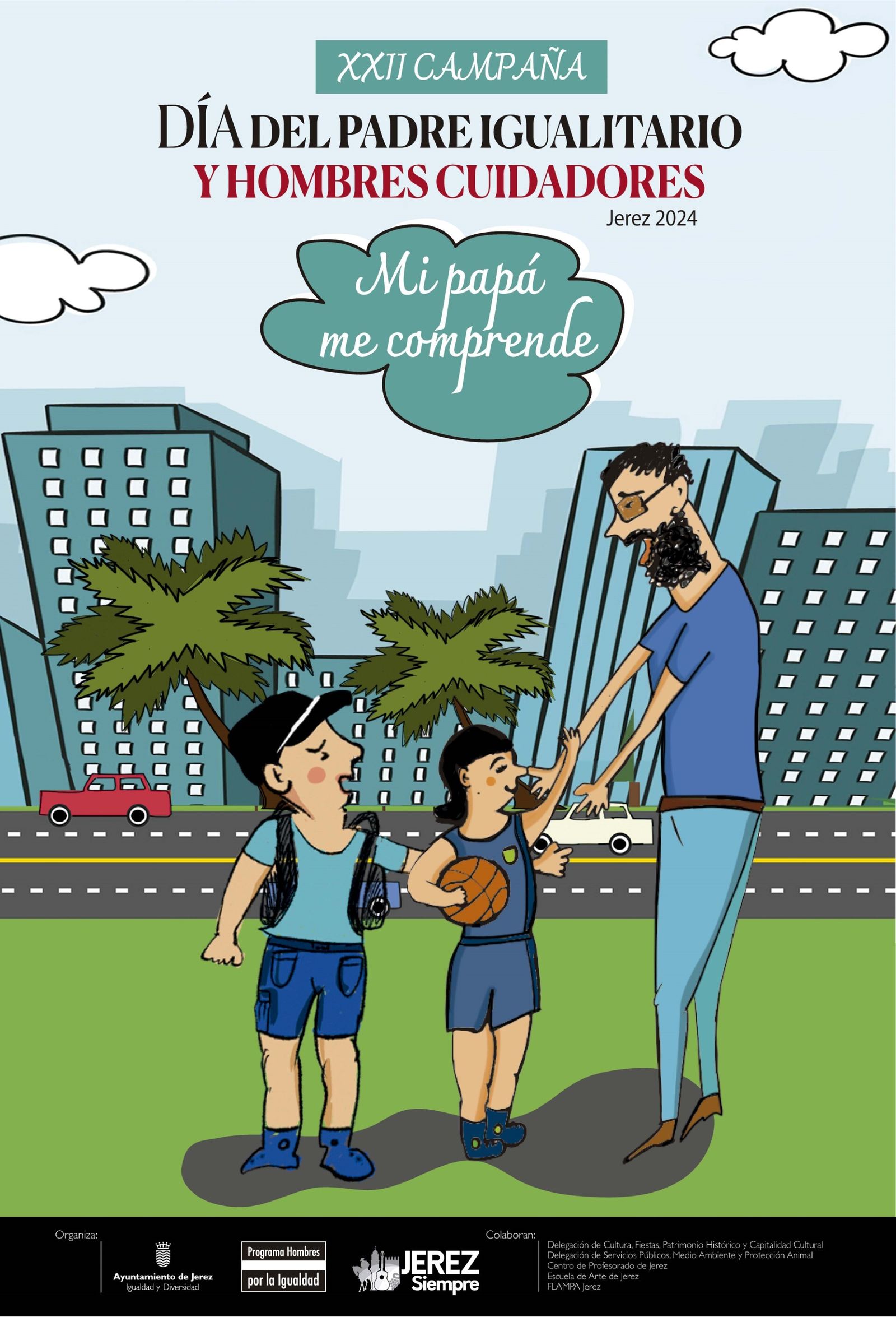 Cartel de la Campaña Padre Igualitario, del Ayuntamiento de Jerez.
