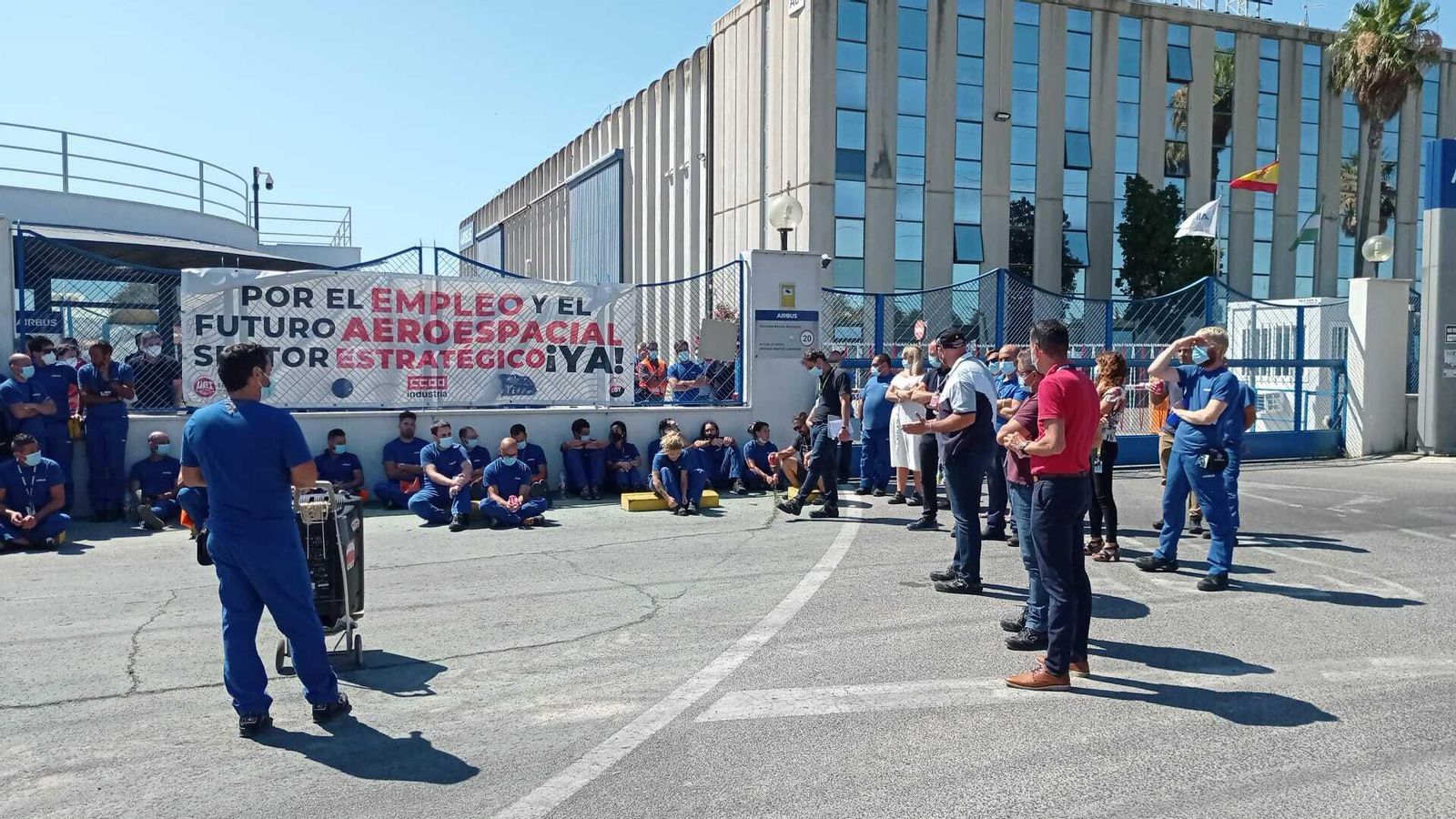 Asamblea de trabajadores de Airbus Puerto Real, este martes