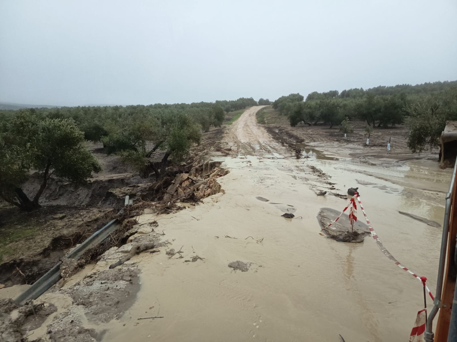 Uno de los caminos afectados de la Comunidad de regantes Nuestra Señora de los Dolores.