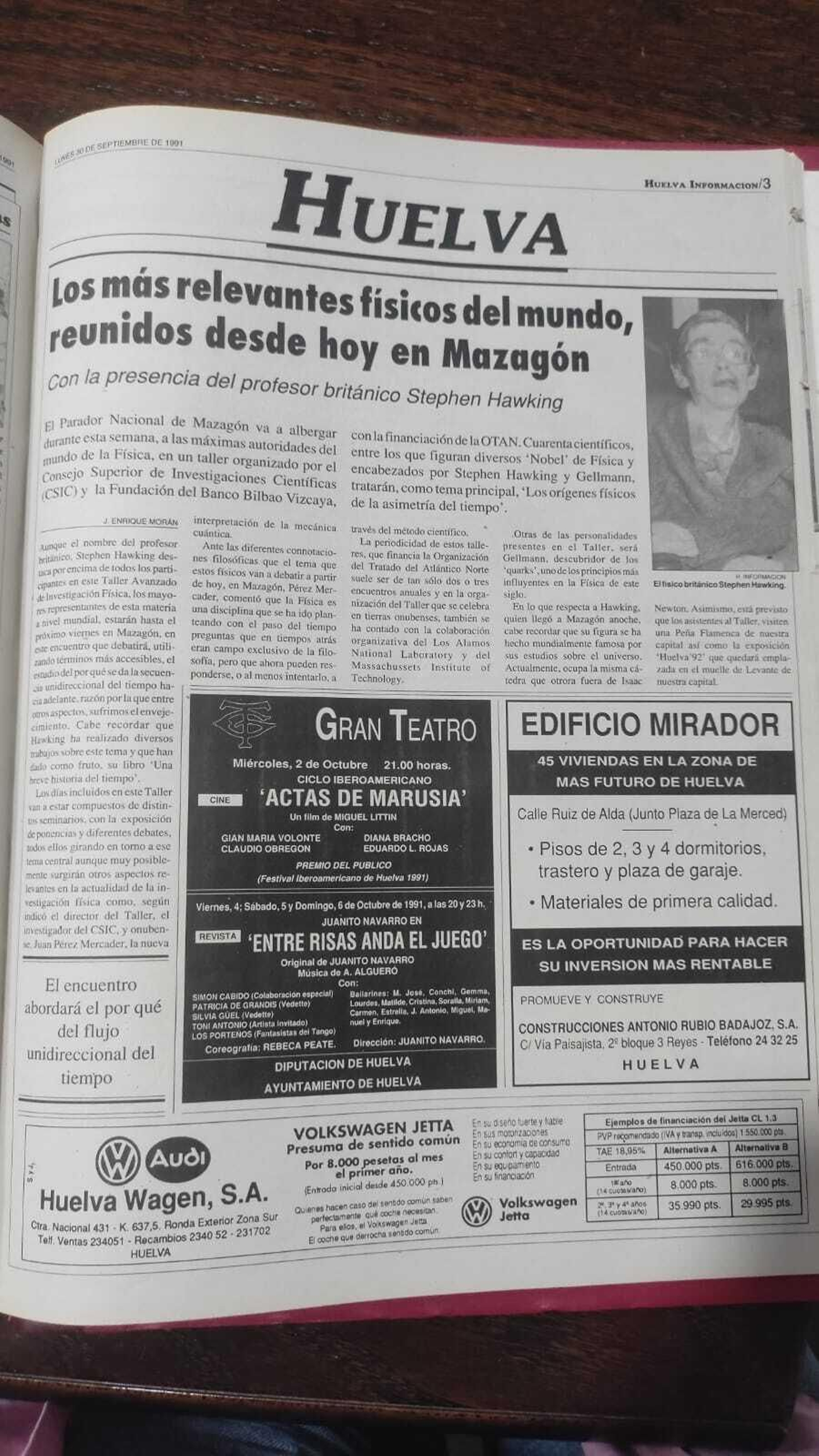 El año que el físico Stephen Hawking estuvo en Mazagón