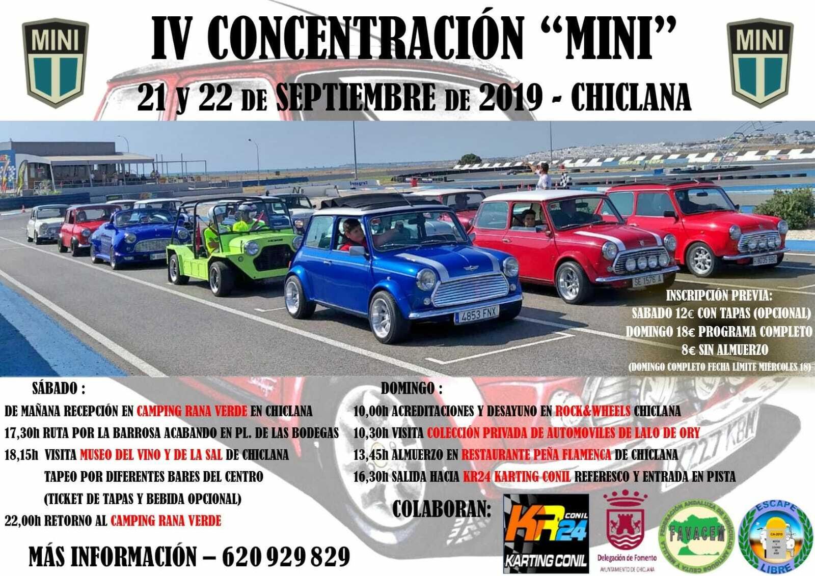 Cartel de la concentración de coches 'Mini'.