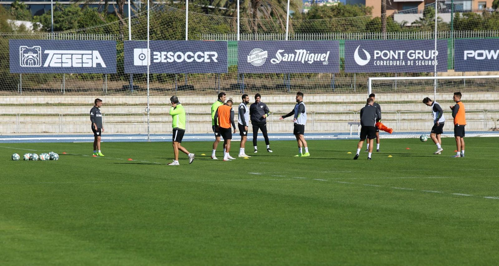 Una imagen del entrenamiento de este lunes.