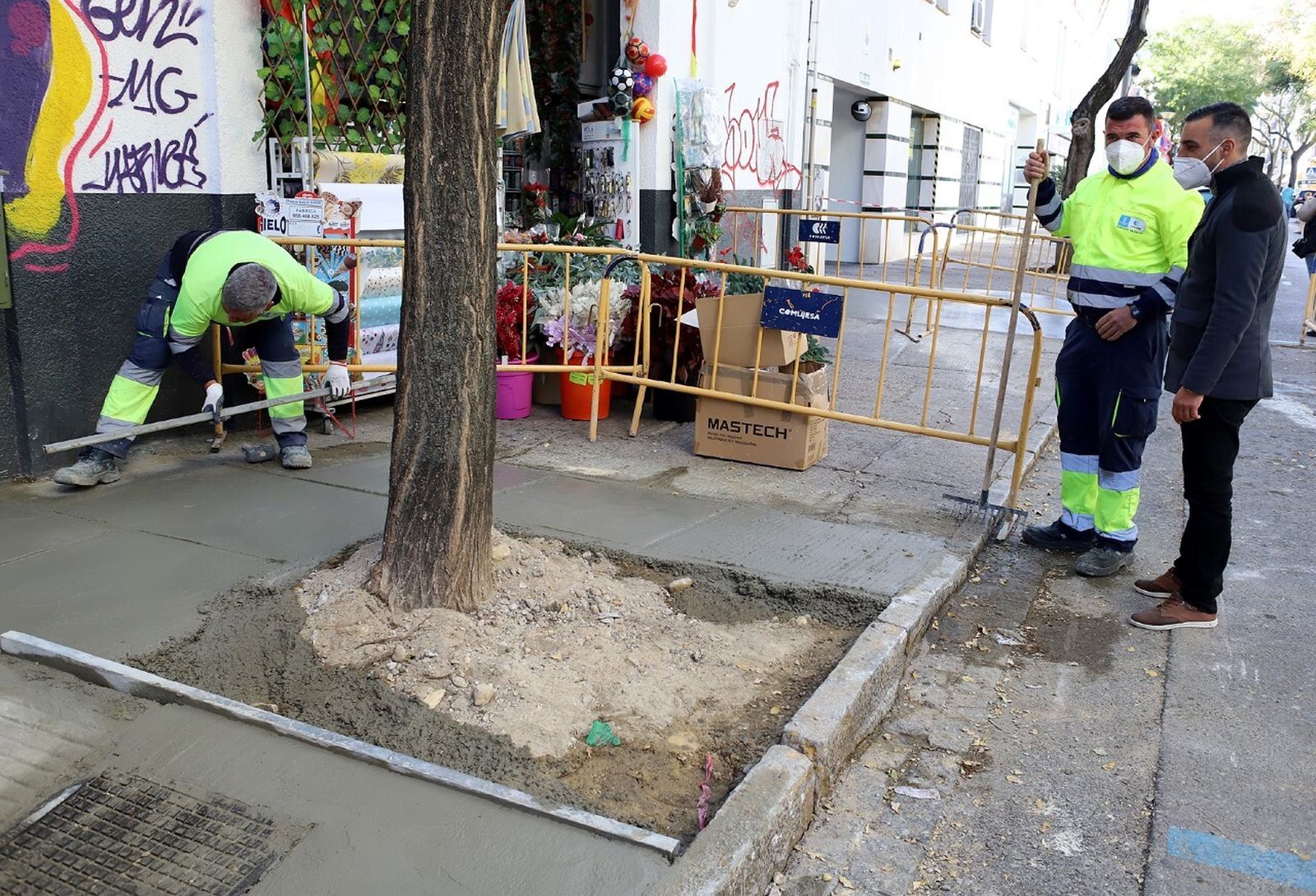 José Antonio Díaz, en su visita a las obras de Santo Domingo.