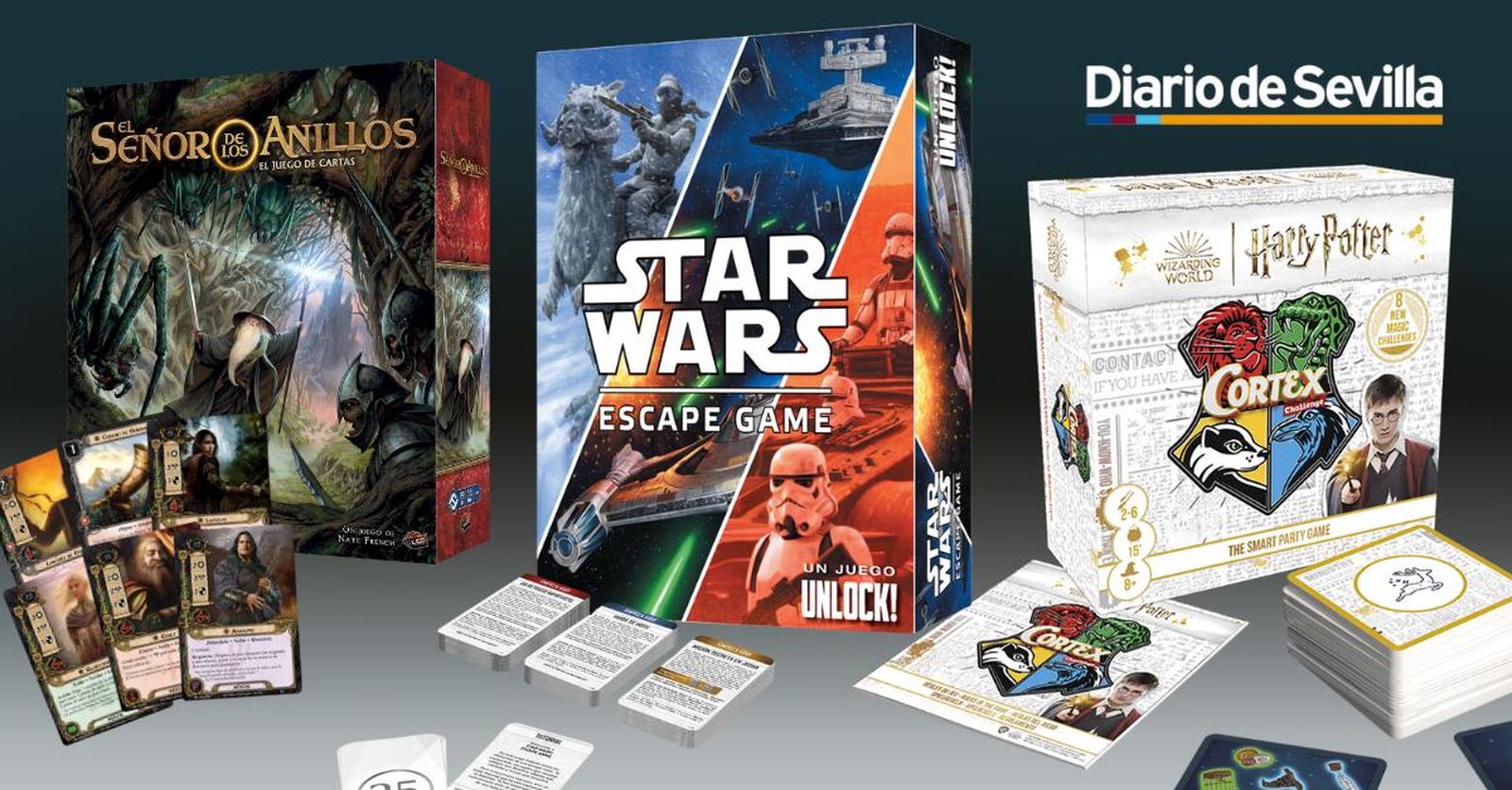 Sorteamos tres juegos de mesa de Harry Potter, Star Wars y El Señor de los Anillos