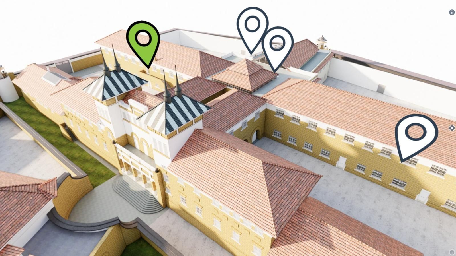 Vista aérea de cómo era la cárcel de Huelva en 1933.