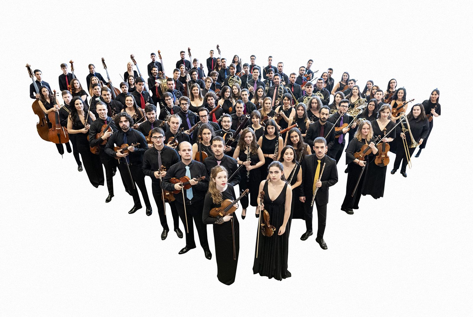 Formación de la Joven Orquesta Nacional de España.