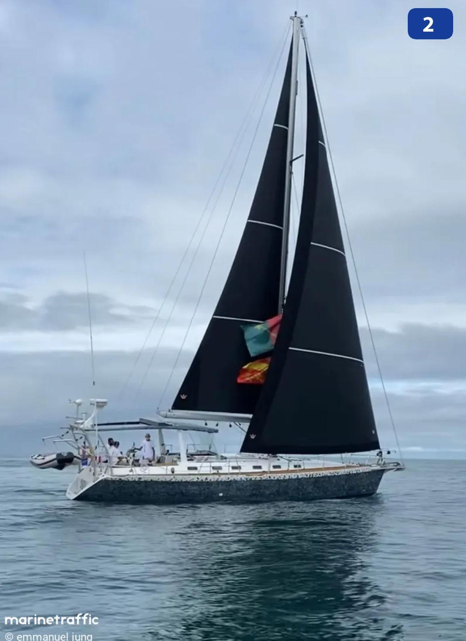 El sunflower, con bandera francesa.