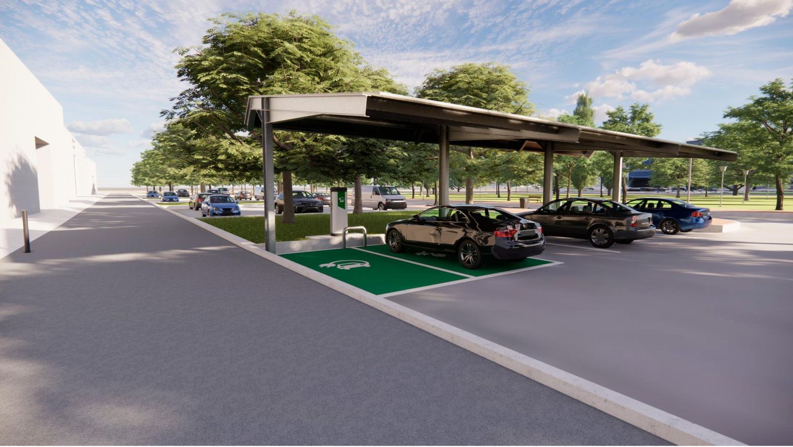 Así quedará el Campus del Carmen de la Universidad de Huelva tras la instalación de las placas solares