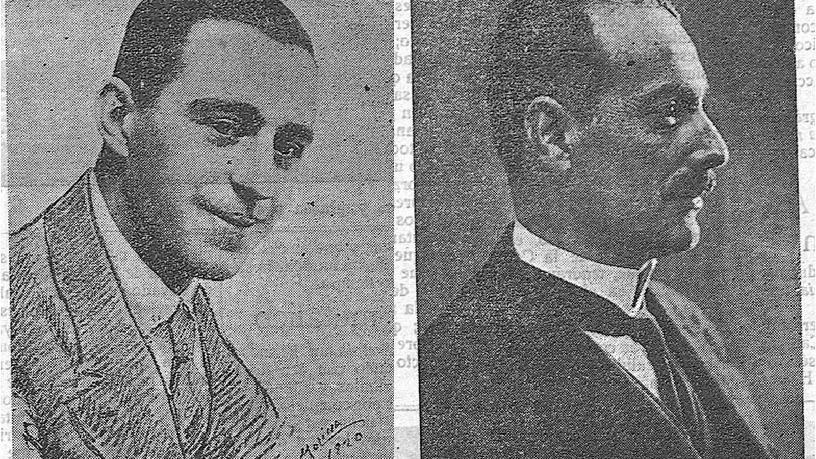 M. F. Figares y  M. Garnelo, arquitecto y escultor del Olympia.