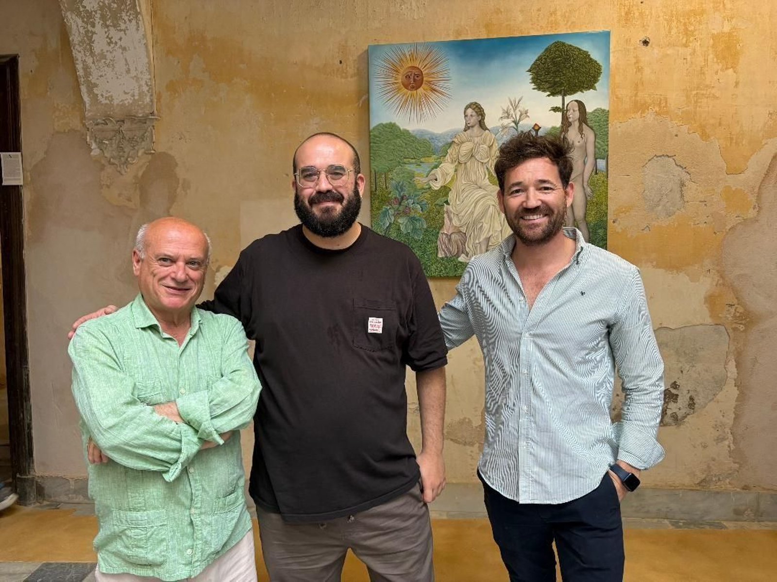 El crítico de arte Bernardo Palomo, con Antonio López y Agus Díaz Vázquez durante la inauguración de la exposición. El crítico de arte Bernardo Palomo, con Antonio López y Agus Díaz Vázquez durante la inauguración de la exposición.