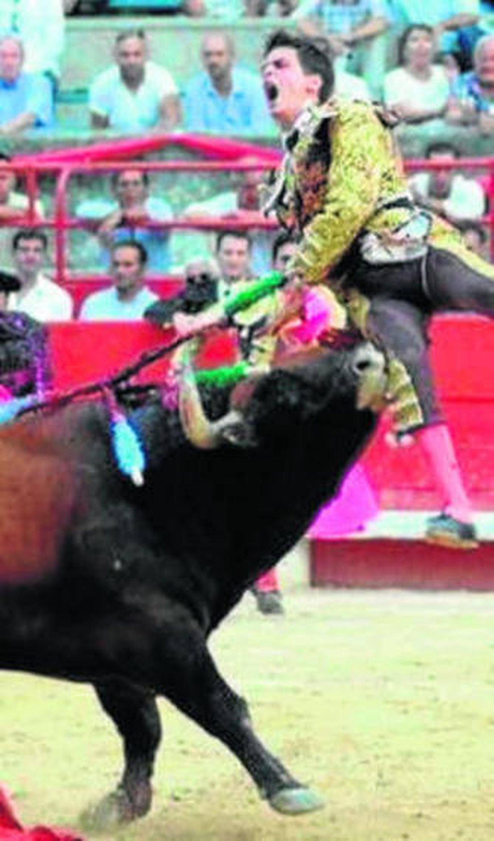 Un momento de la cornada.