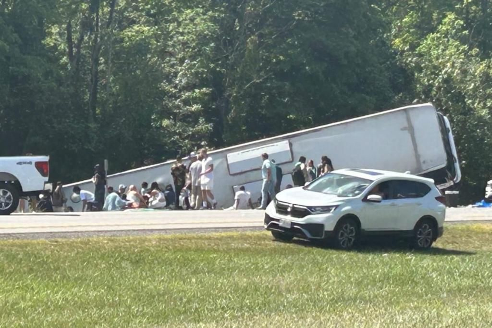 Estado del autobús tras el accidente.
