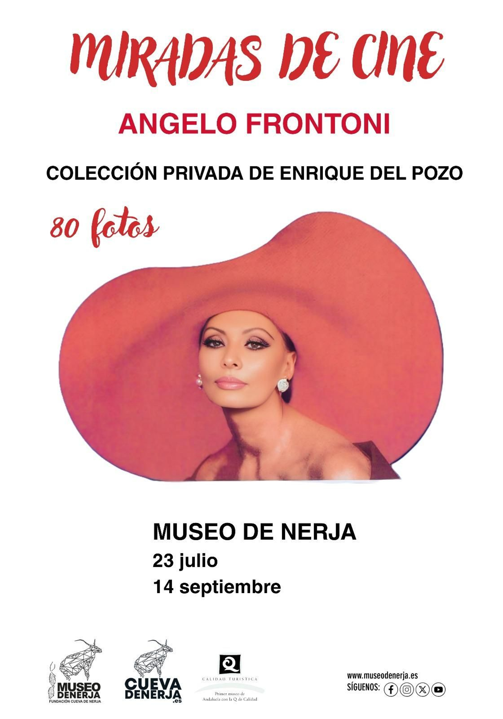 Cartel de la colección temporal "Miradas de cine" de Angelo Frontoni que estará expuesta en el Museo de Nerja.
