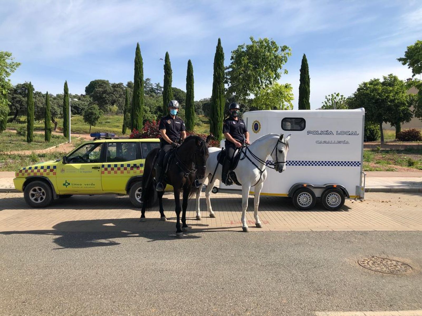 La Unidad de Caballería de la Policía Local, en el Patriarca.