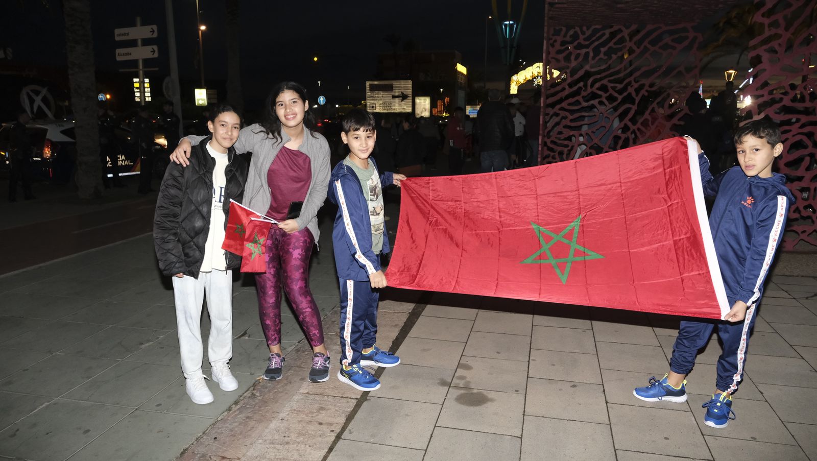Imágenes de la celebración en Almería, del pase a semifinales de Marruecos en el Mundial de Fútbol de Qatar