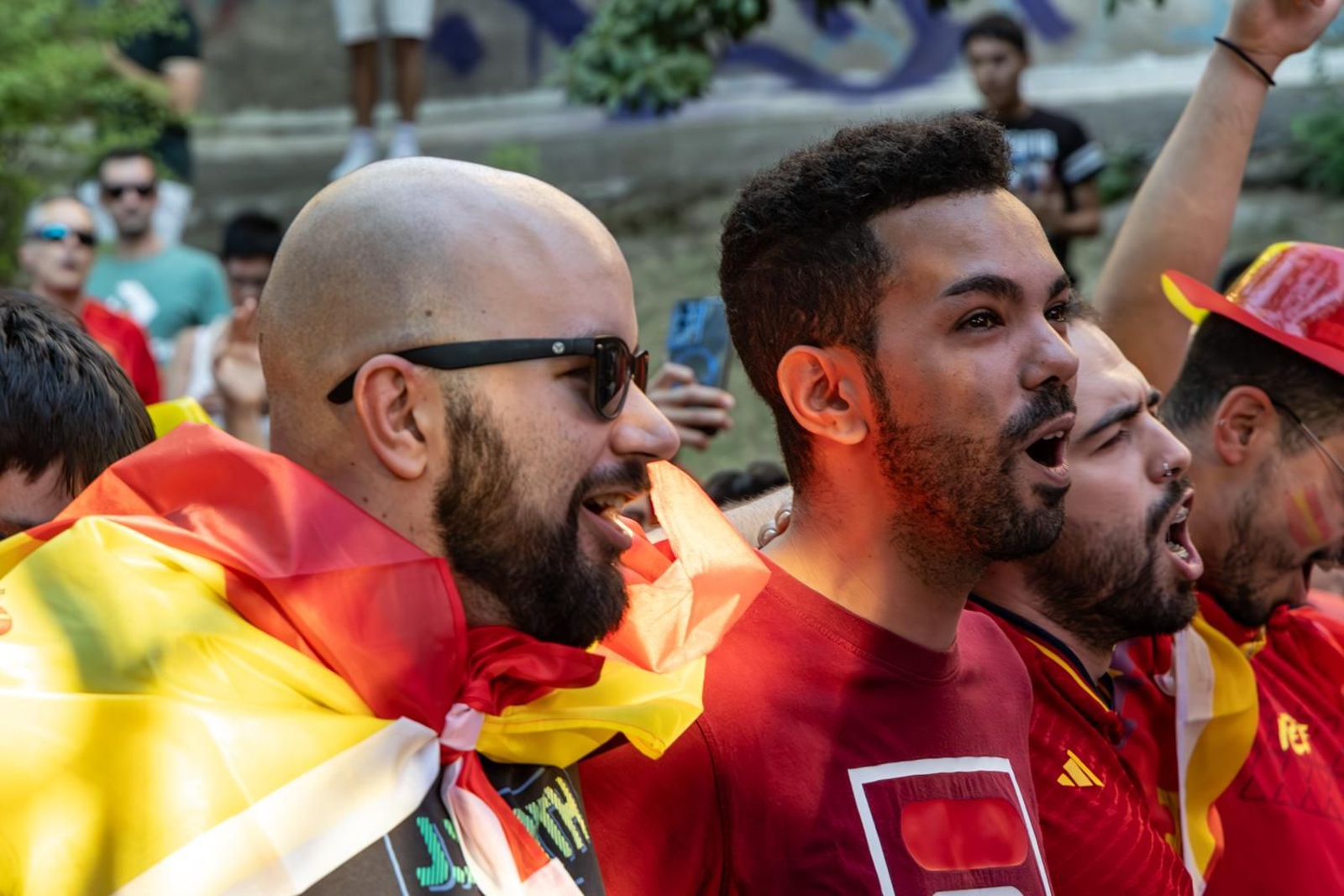 La euforia jiennense por la victoria de España, imágenes