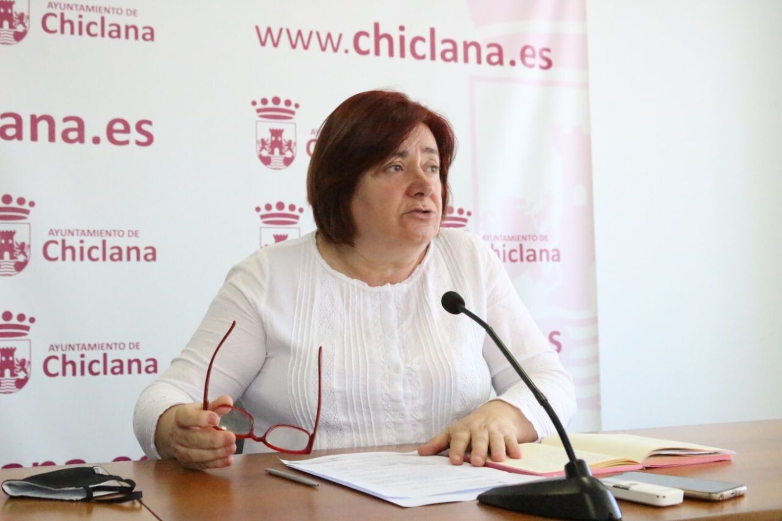 Cándida Verdier (PSOE) en la sala de prensa del Ayuntamiento.