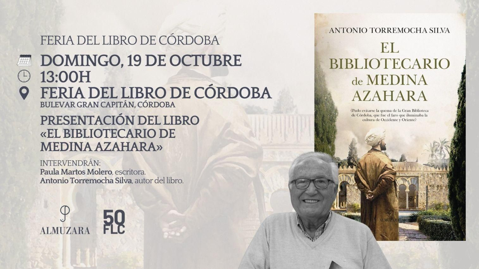 Presentación de 'El bibliotecario de Medina Azahara' en la Feria del Libro de Córdoba.