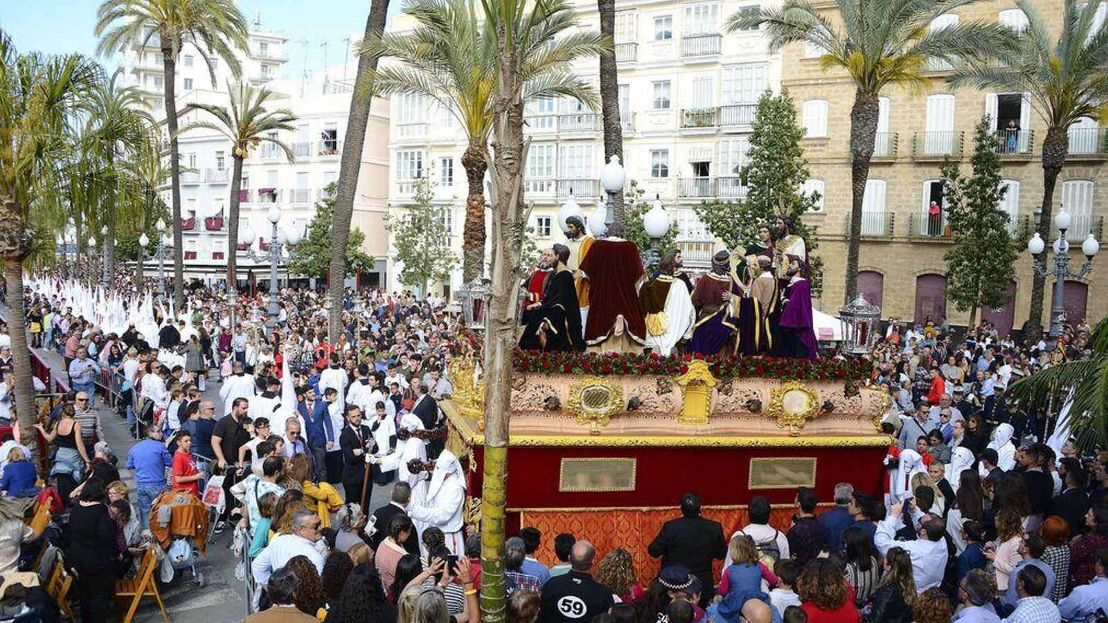El paso de misterio de la Sagrada Cena, que la hermandad quiere culminar en cuatro años.