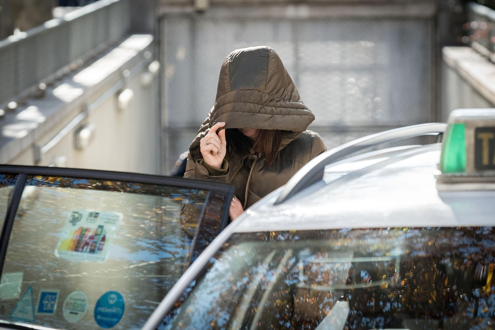 Leire Díez, tras comparecer en la Audiencia Nacional y quedar en libertad con cargos el sábado.