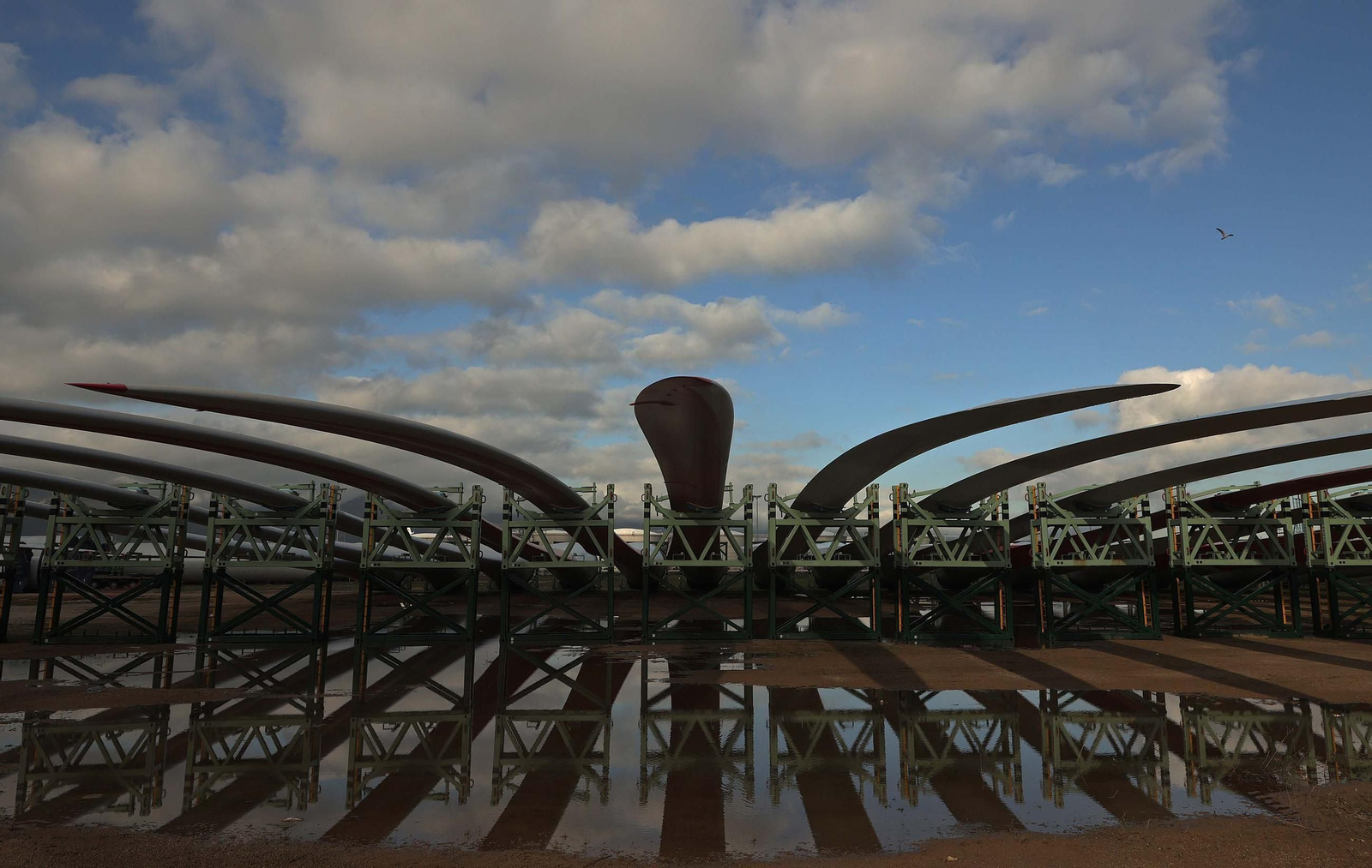 Los aerogeneradores descargados en el muelle de Isla Verde Exterior del Puerto de Algeciras, en imágenes