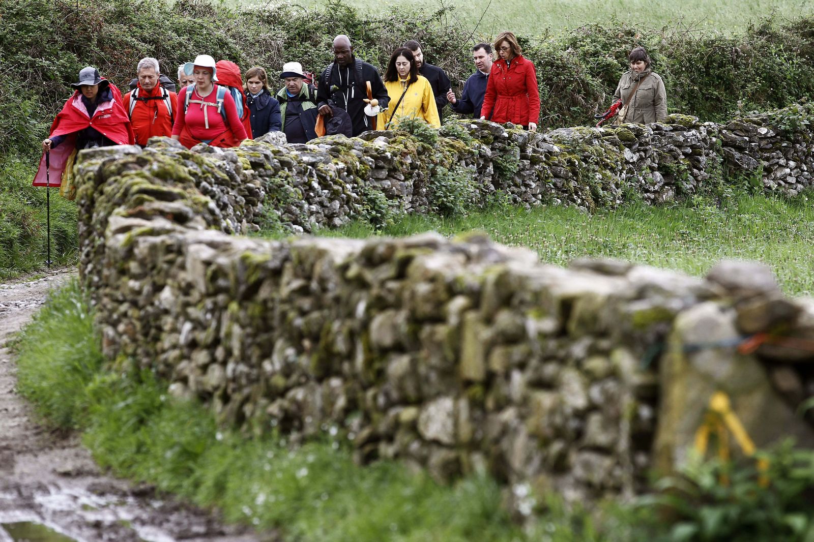 Peregrinos entre Sarria y Portomarín, del Camino Francés