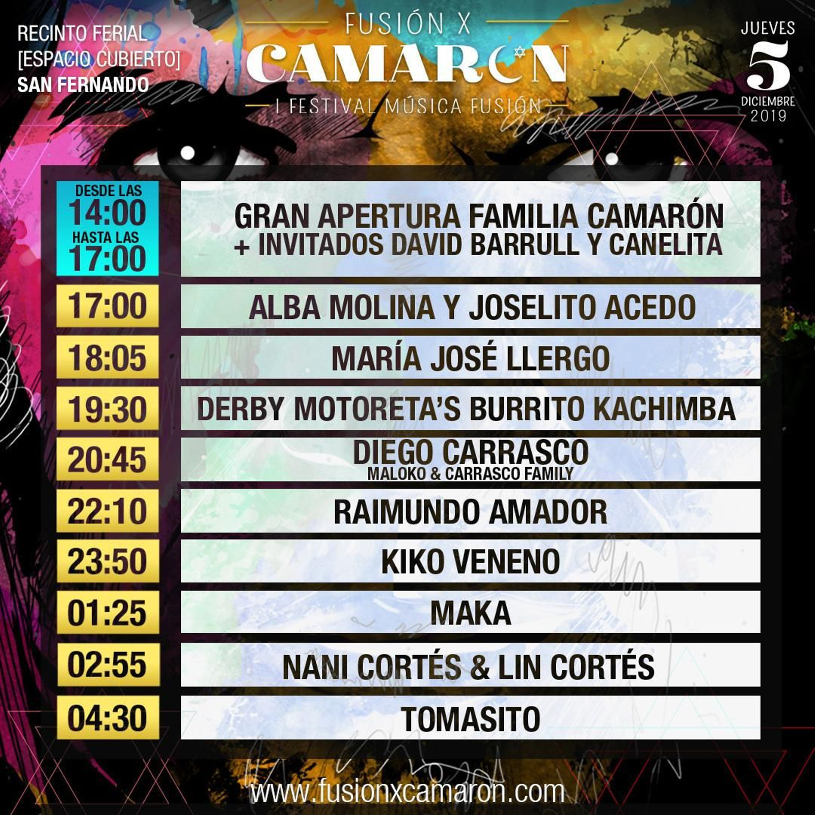 Horarios de Fusión x Camarón