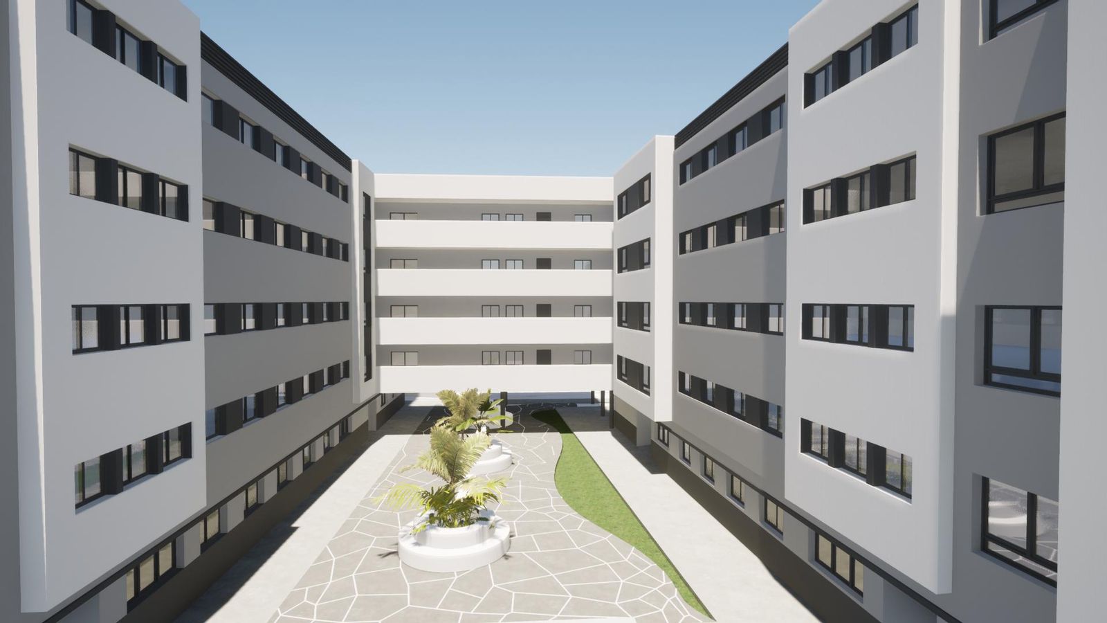 Recreación digital de la promoción de 81 viviendas que el Ayuntamiento de San Fernando proyecta construir en la Ronda del Estero.