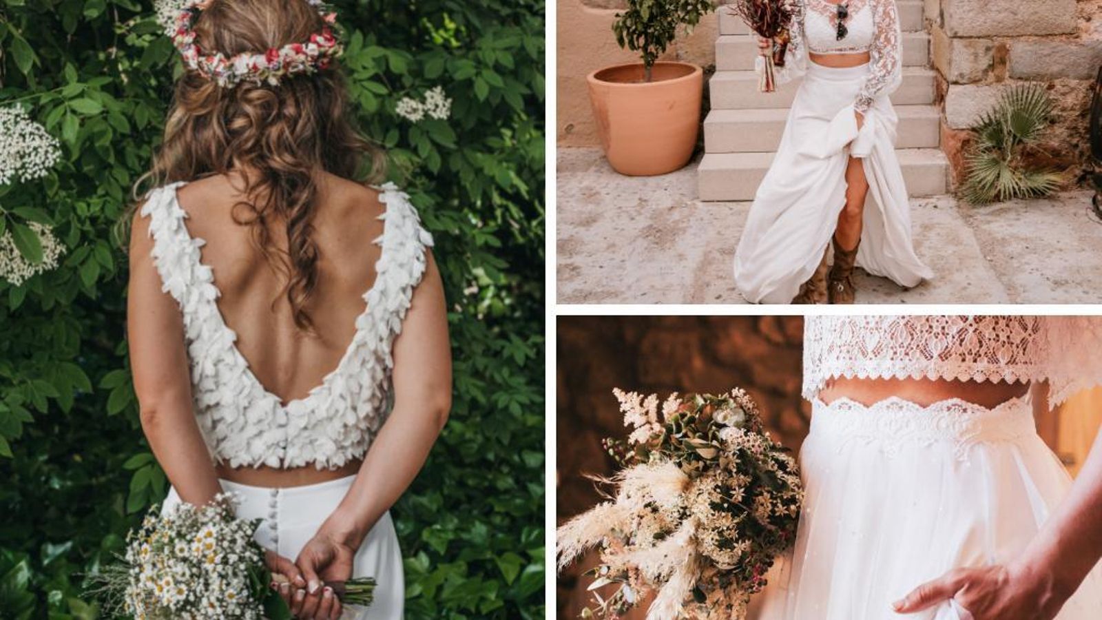 Un look dos piezas para una novia moderna. Un look dos piezas para una novia moderna.