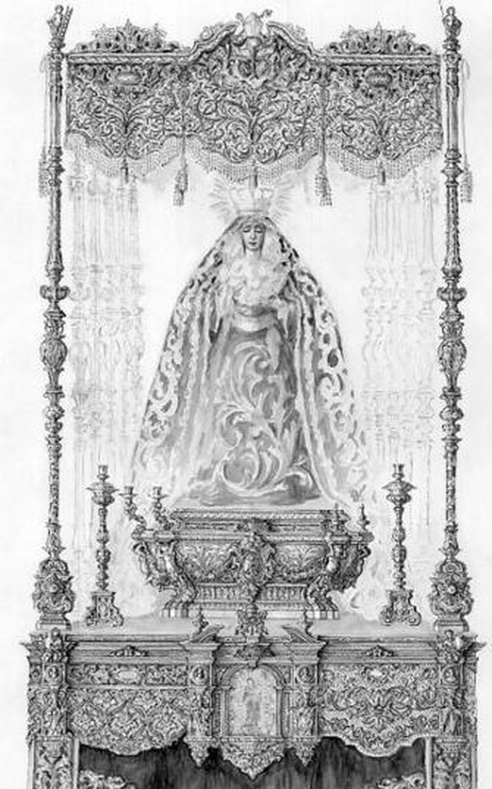 Boceto del palio, original de Sánchez de los Reyes.