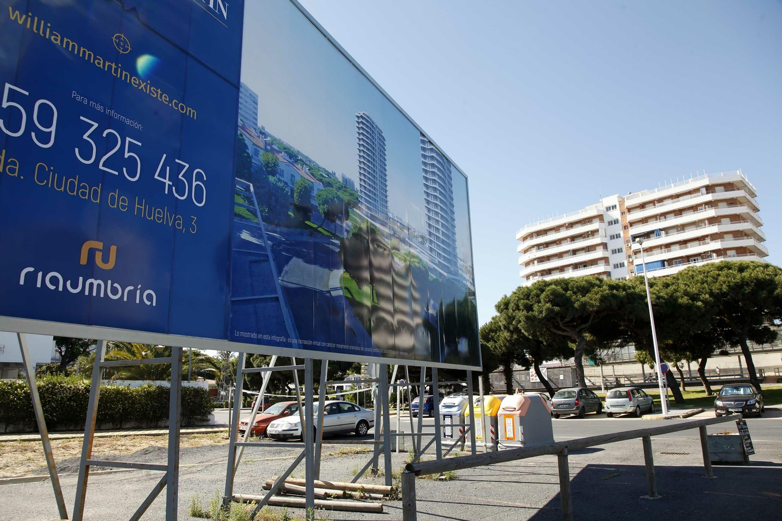 Cartel anunciador del proyecto Residencial William Martin de la empresa RiaUmbría Towers.