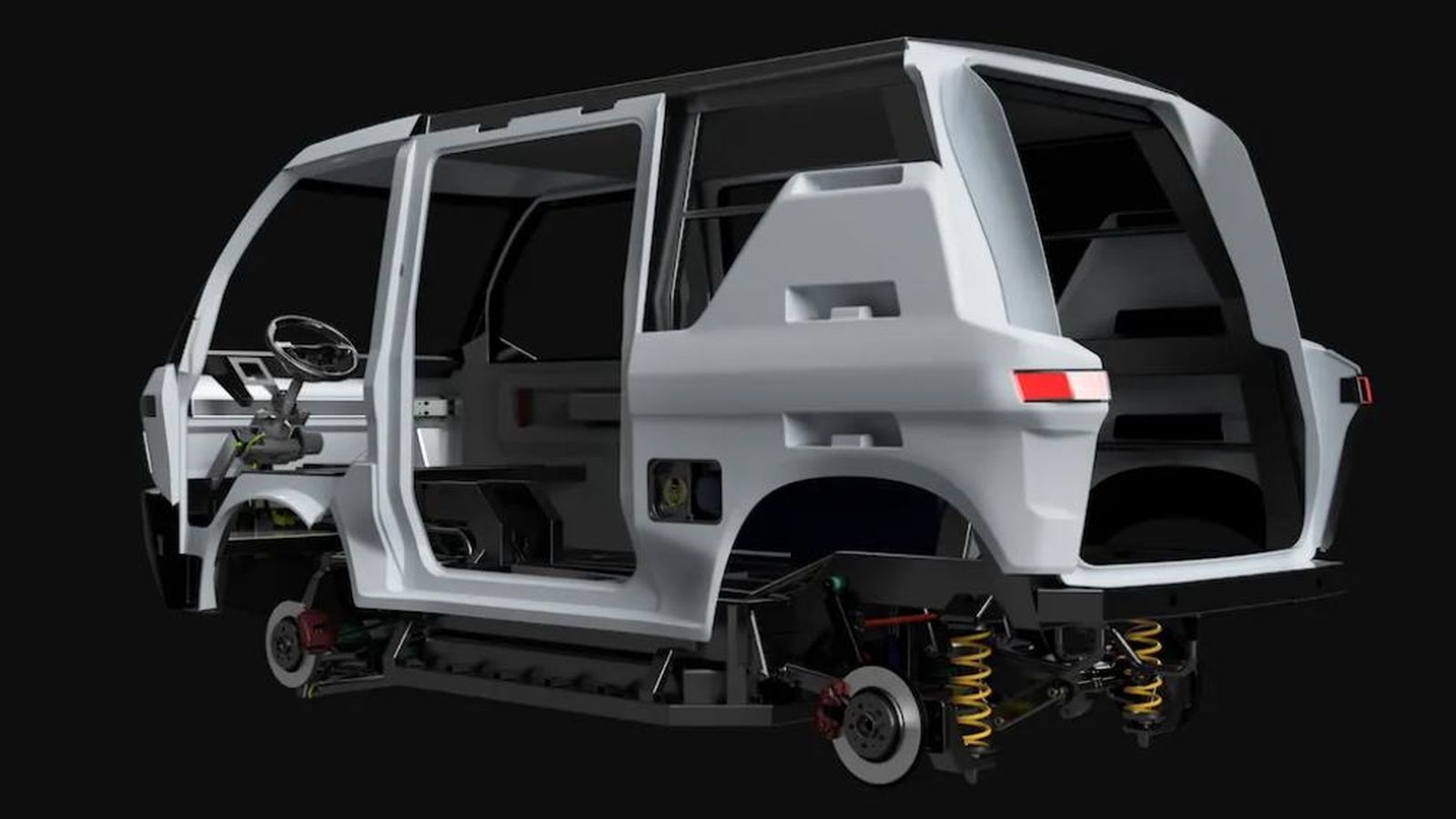 El desarrollo del Adventure 1 arranca a partir de una plataforma a la que se le incorpora un chasis tubular.