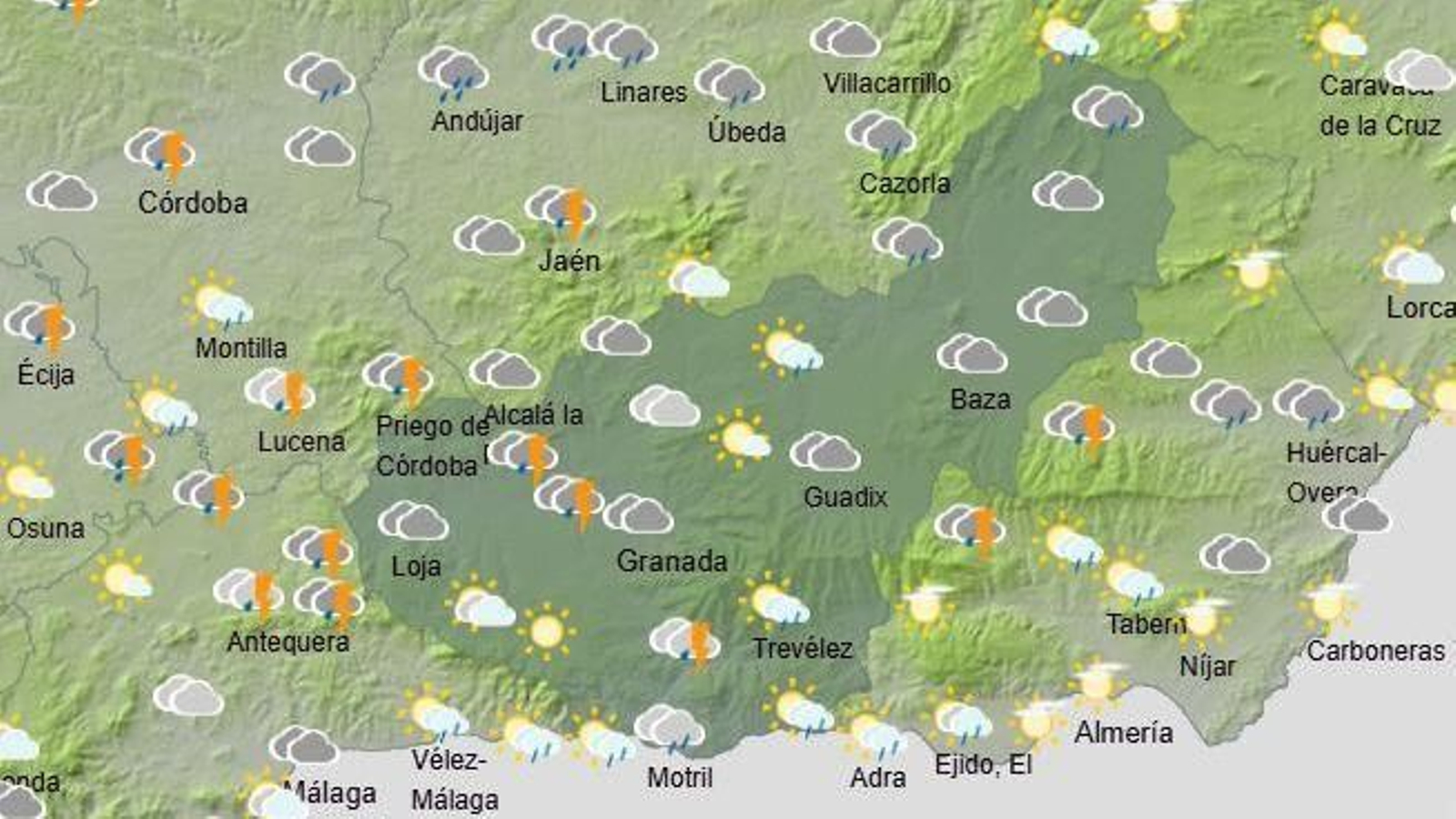 El Tiempo en Granada el 17 de noviembre de 2025