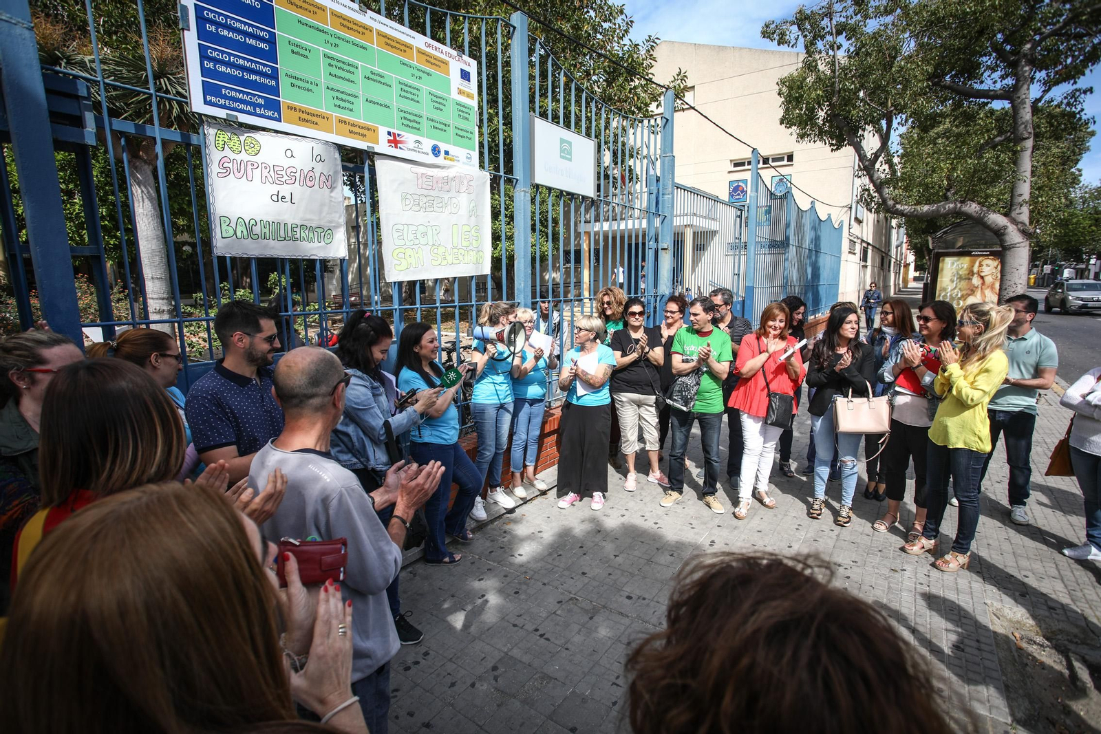 Una protesta educativa del IES San Severiano en imagen de archivo.