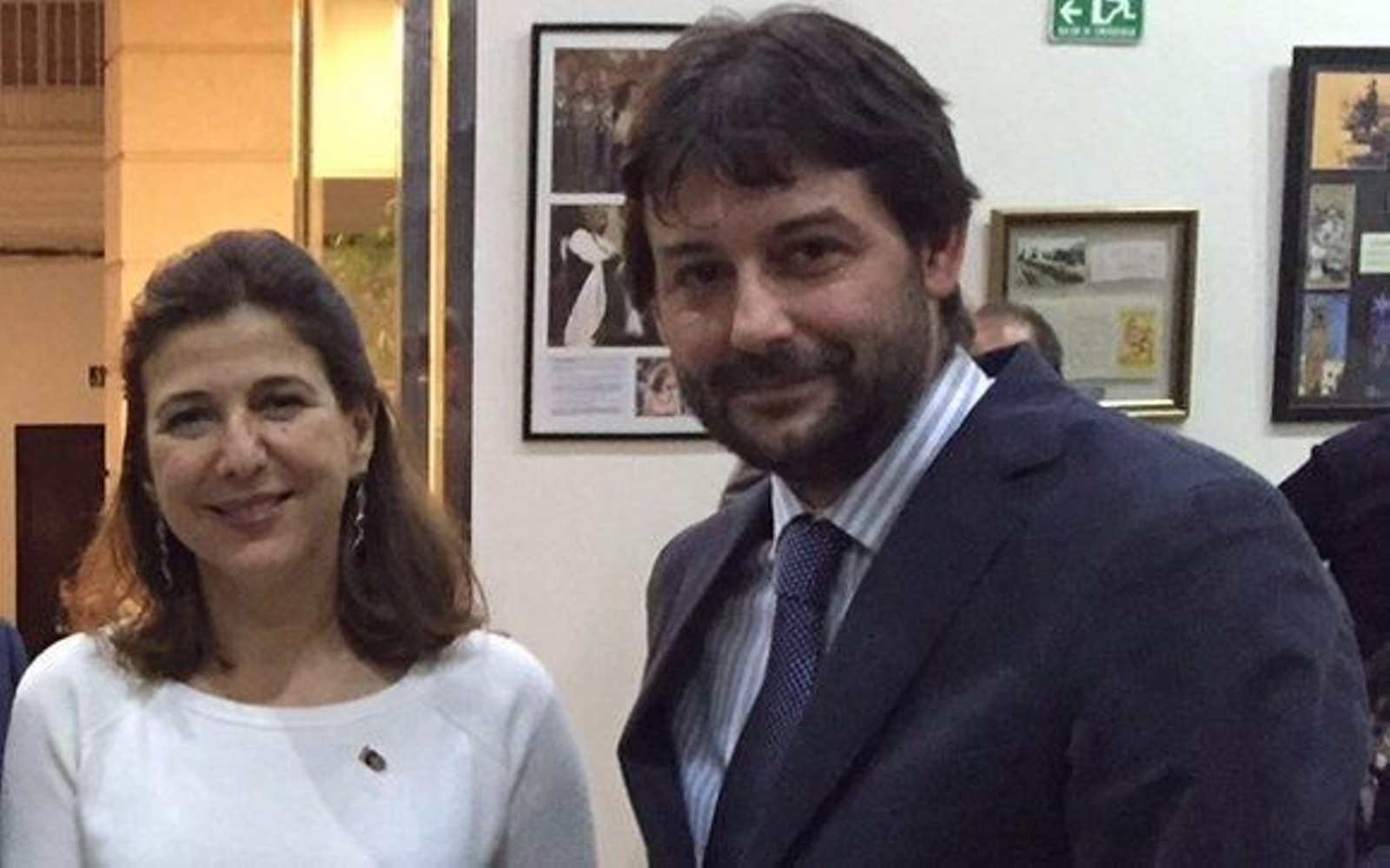 Ana Romero con el periodista Fabián Santana.

Foto: Ignacio Casas de Ciria