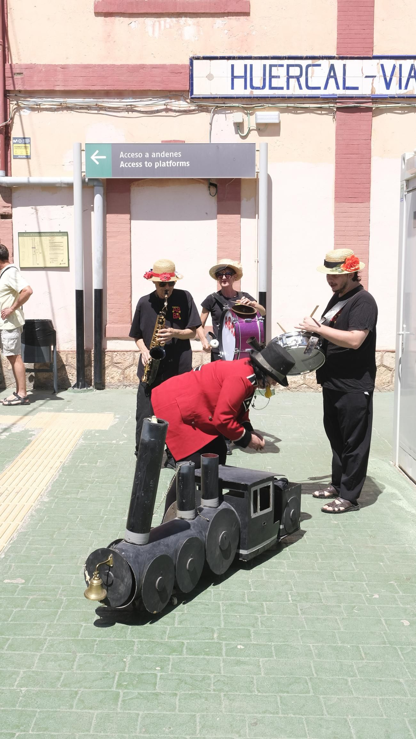 Claveles en defensa del tren en la provincia de Almería, en imágenes