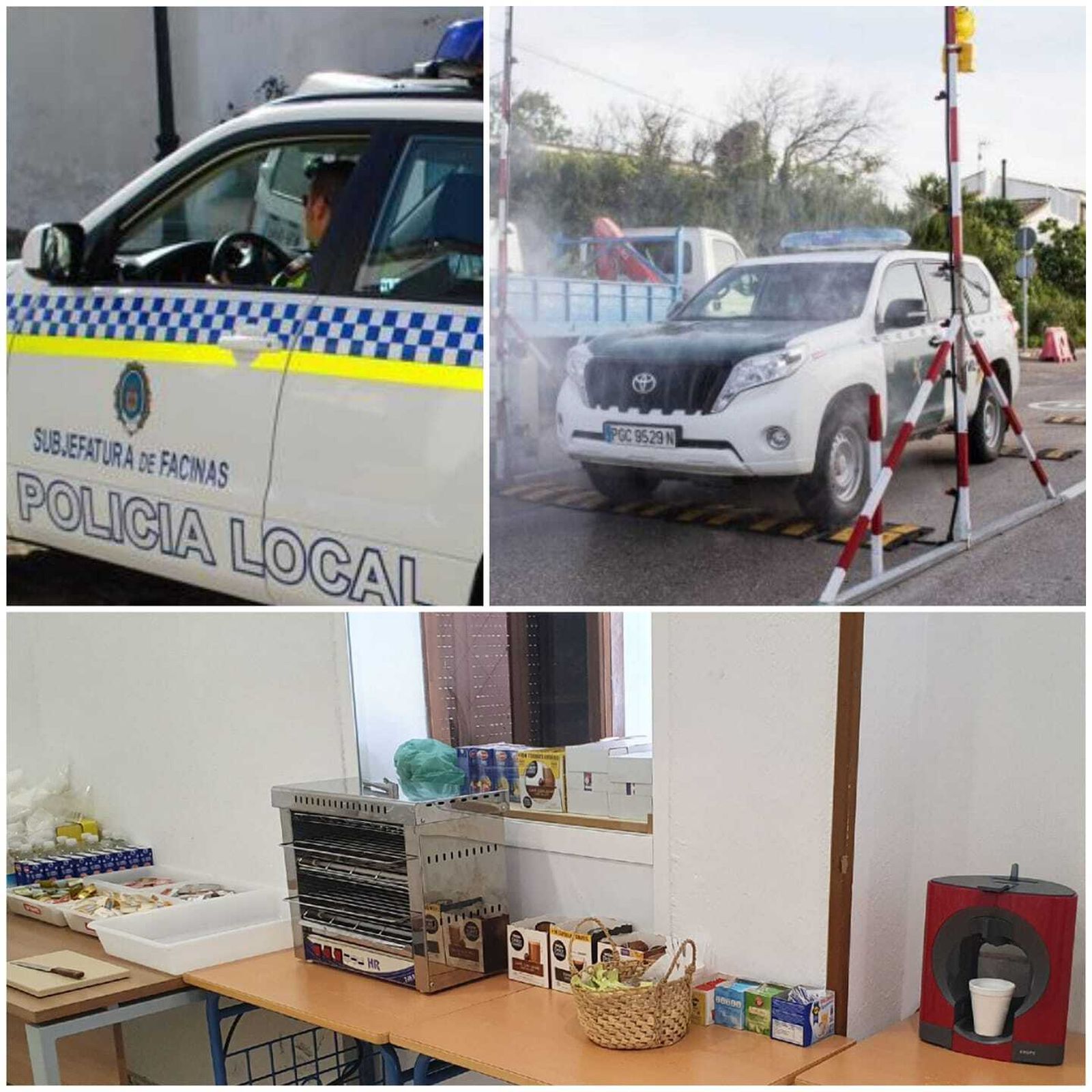 La cantina habilitada para las fuerzas de seguridad en Facinas.