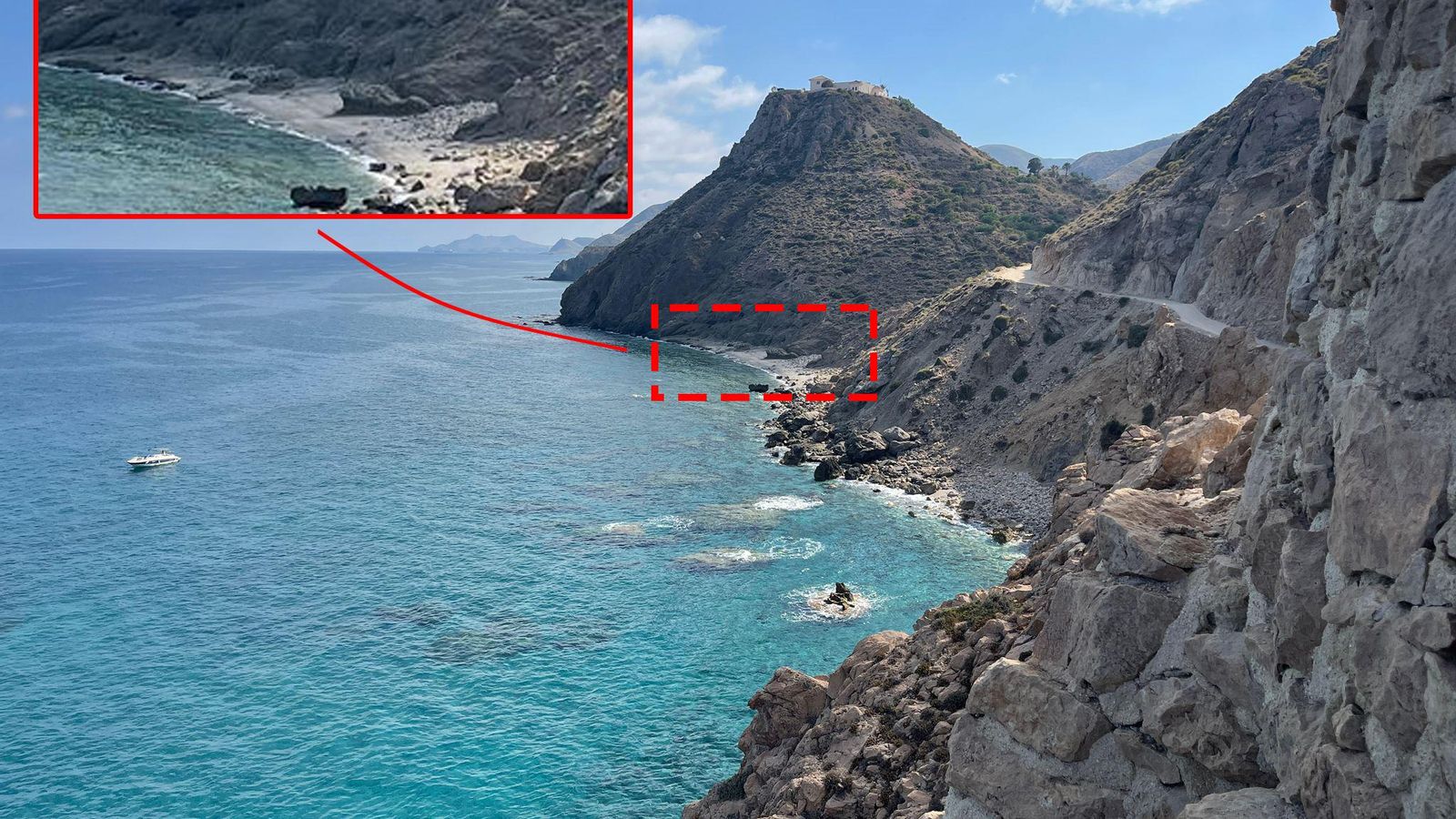 Zona donde se produjo el rescate. Zona donde se produjo el rescate.
