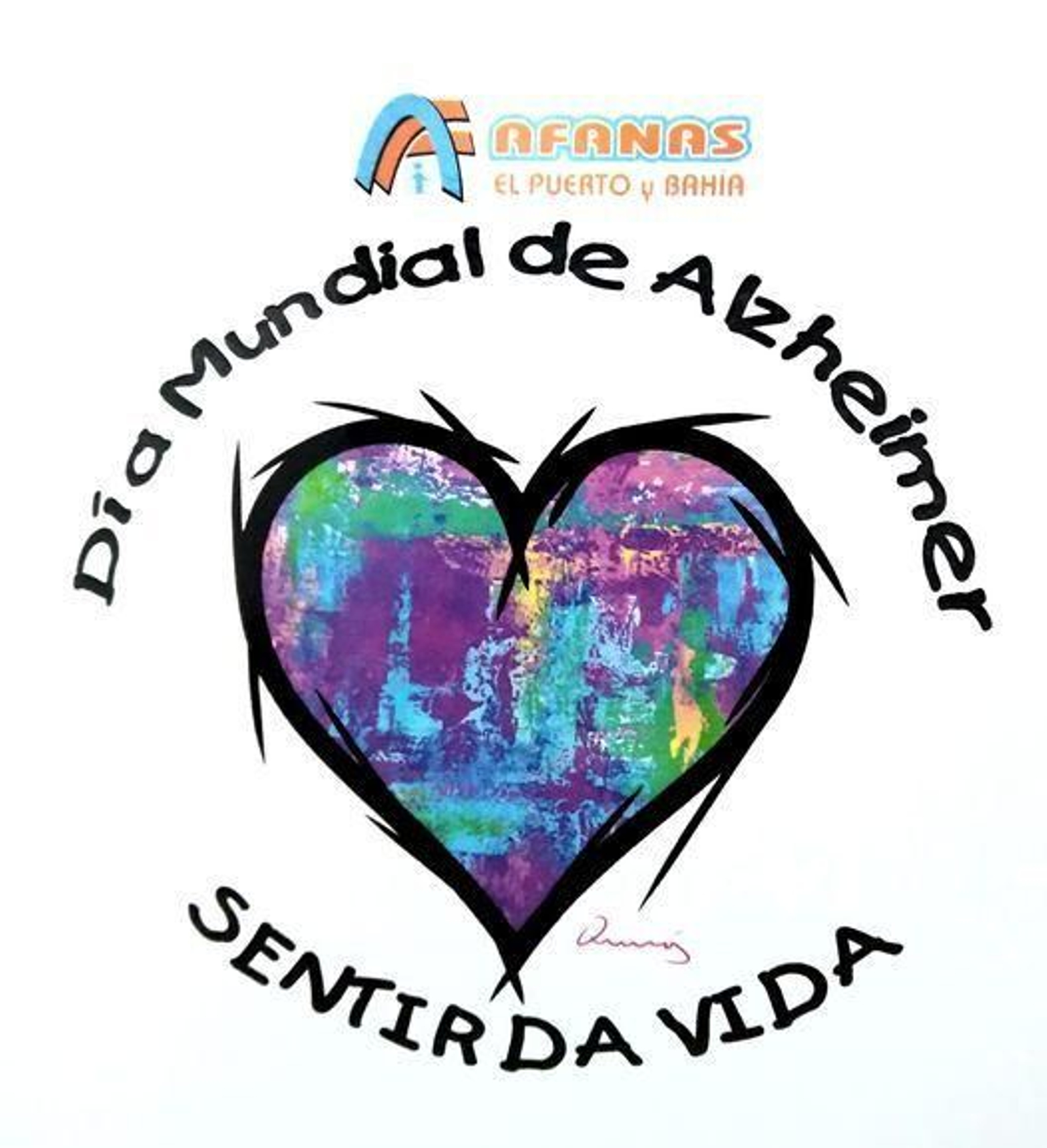 El corazón diseñado por el pintor Fernando Quirós con motivo de la conmemoración.