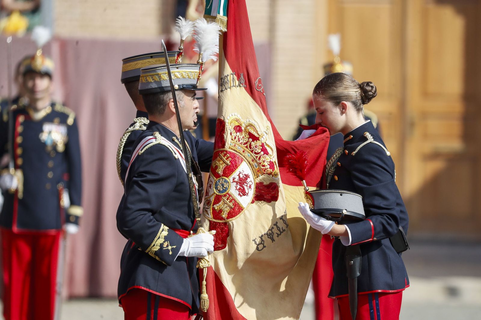 Leonor durante el acto de jura de bandera.