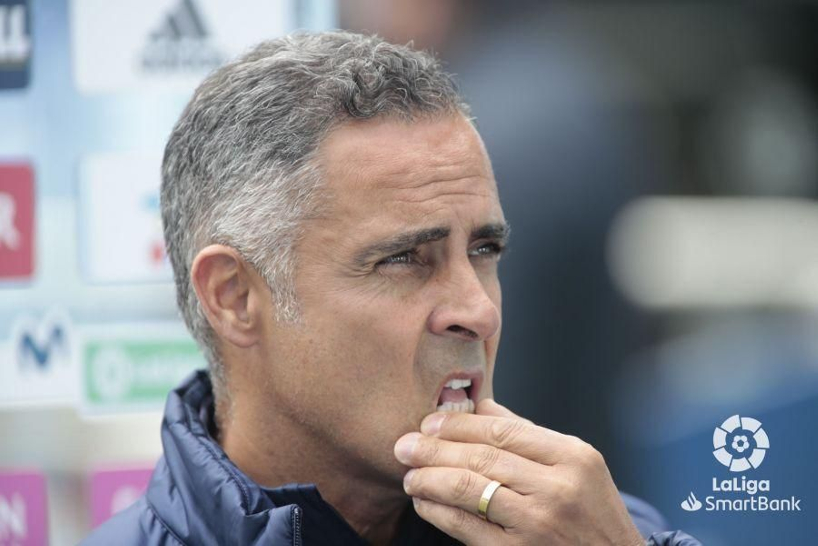 José Gomes, minutos antes del inicio del duelo en La Romareda