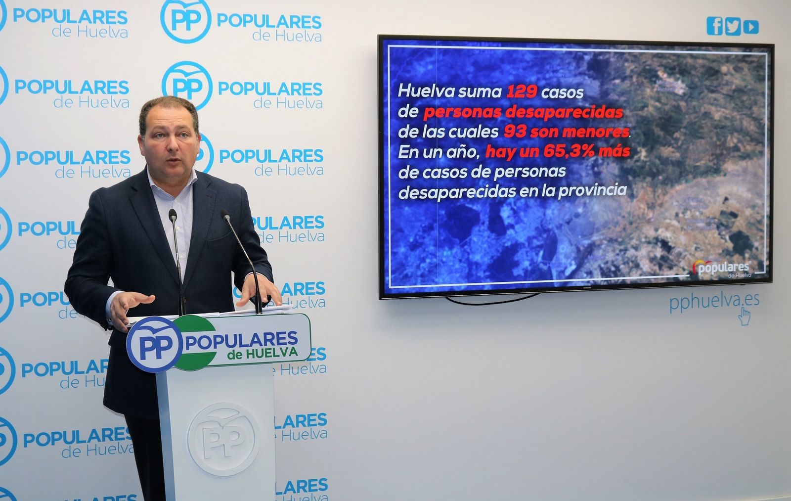 David Toscano ha presentado esta mañana el informe sobre desaparecidos en Huelva.