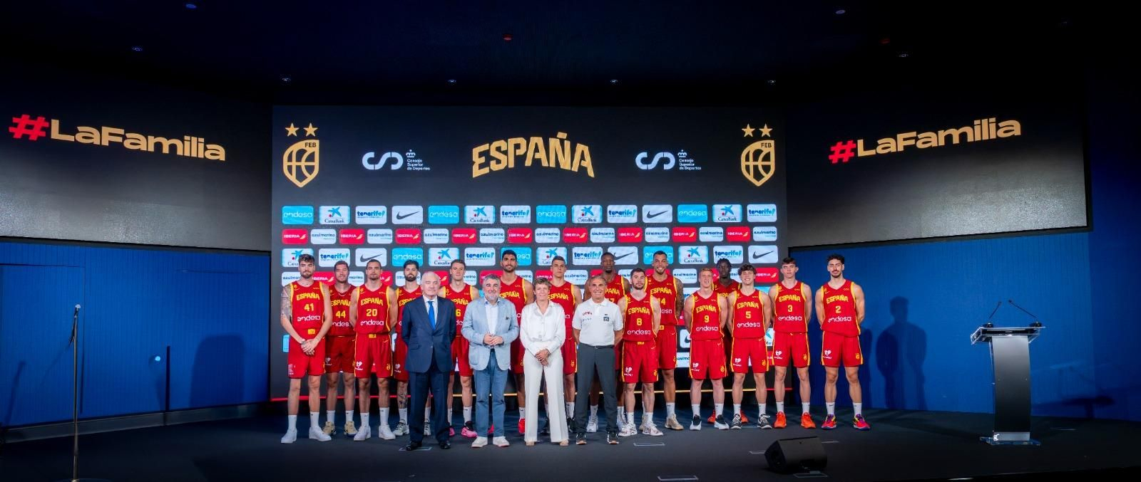 Alberto Díaz y Mario Saint-Supéry, en la presentación de España para el Eurobasket