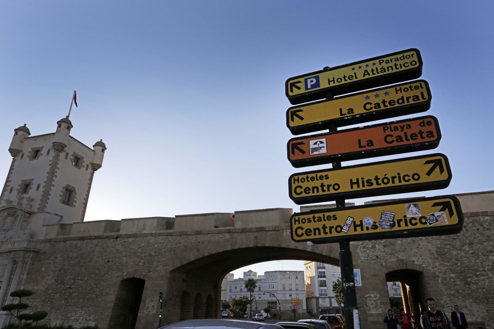 Panel de información en Puertas de Tierra para acceder al Casco Histórico de la ciudad.