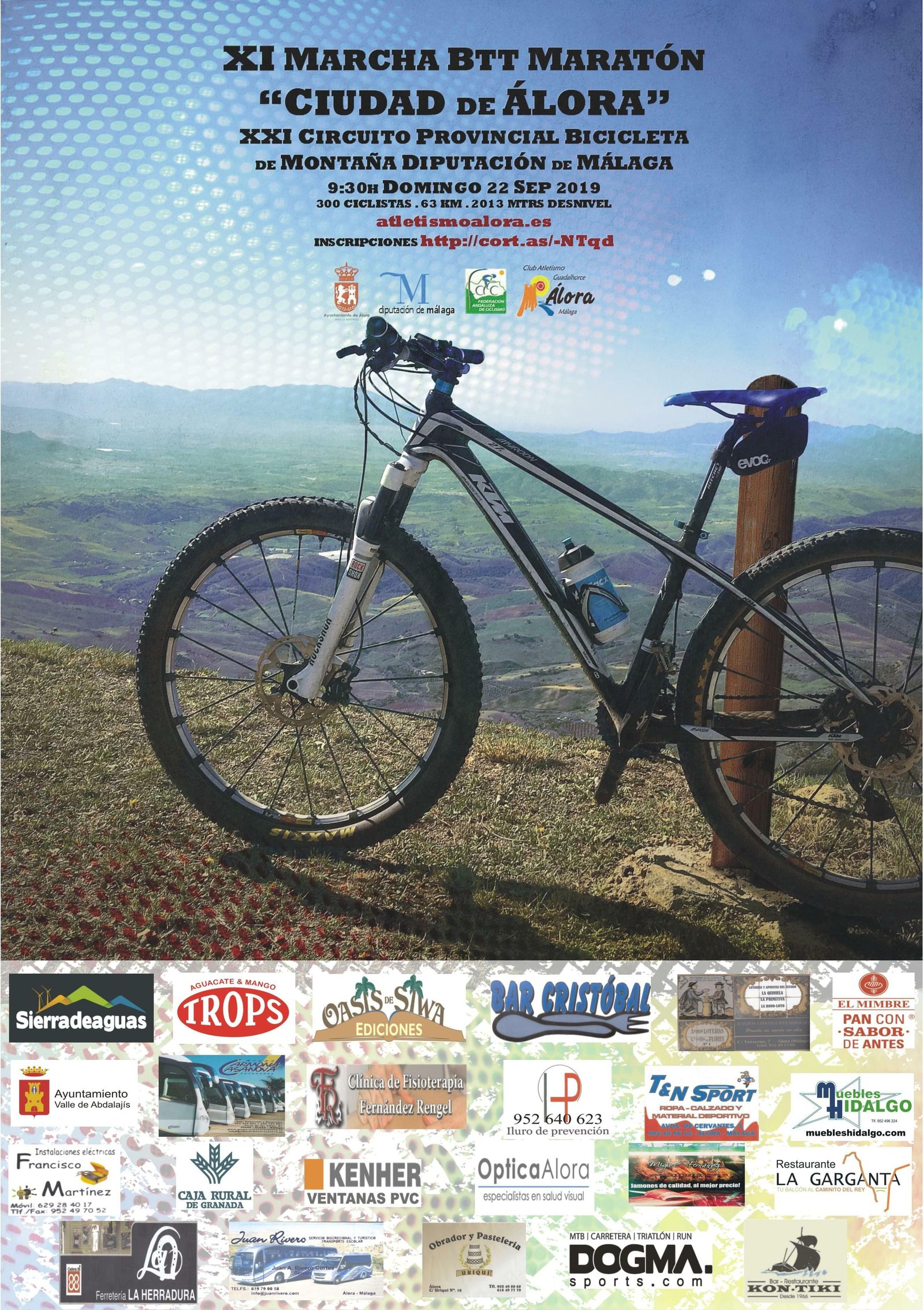 Cartel de la IX Marcha BTT Maratón Ciudad de Álora