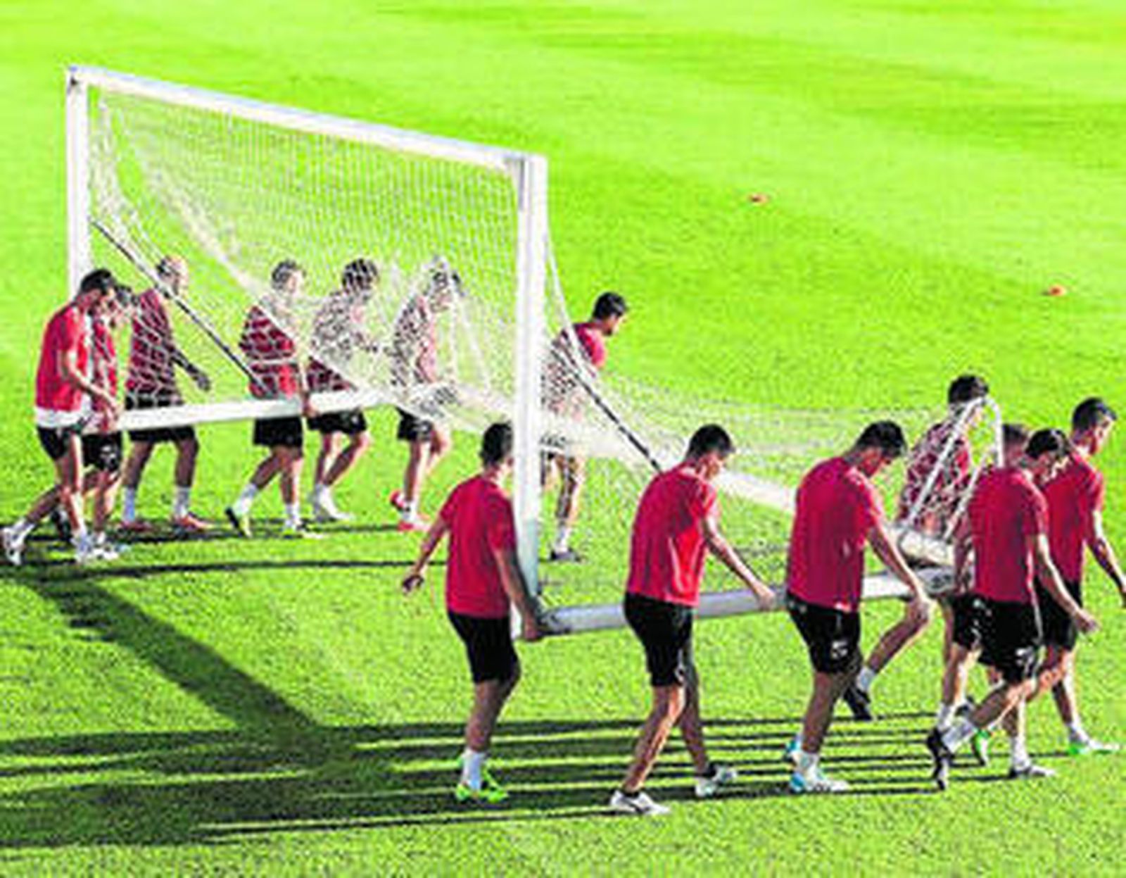 La Roda se entrenó ayer por la tarde en El Rosal.